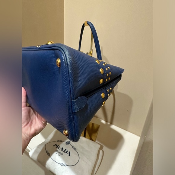 Prada Studded Saffiano Turn Lock Tote - Picture 7 of 16